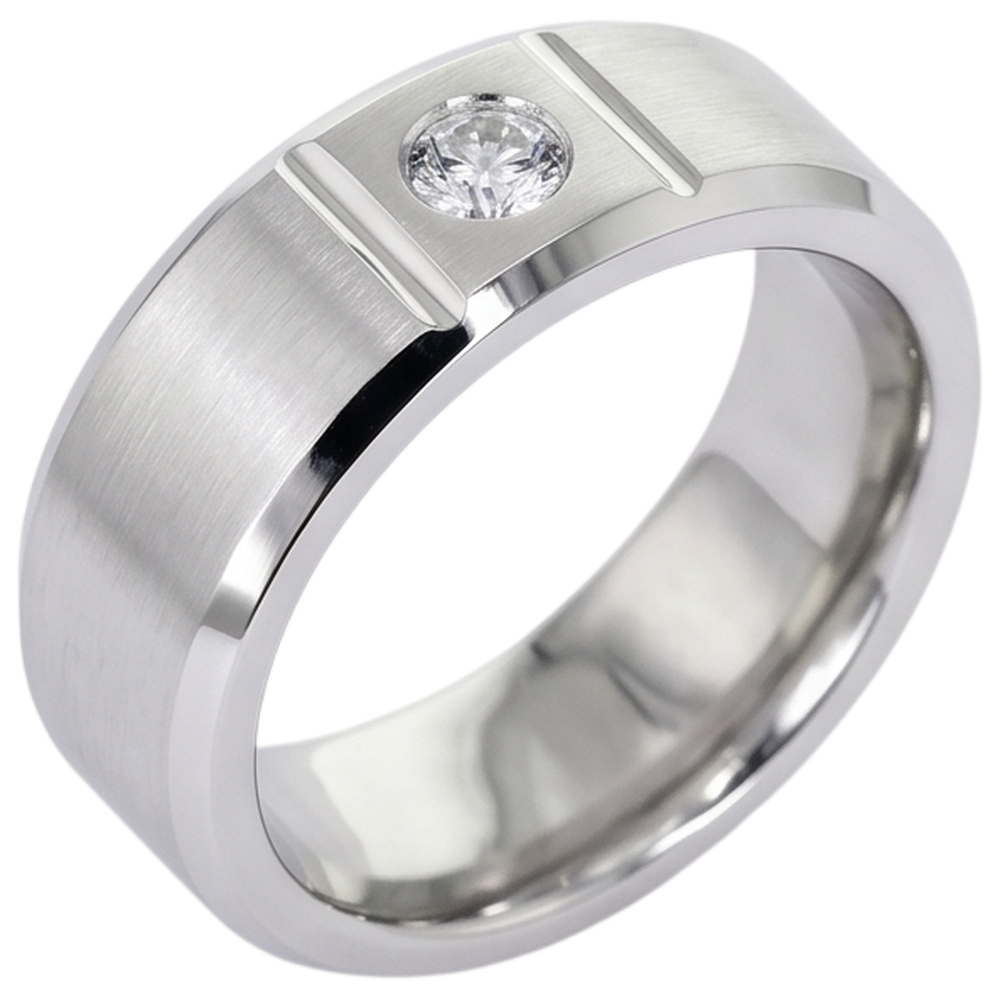 Anello Con Genuino Diamante Singolo Da Uomo