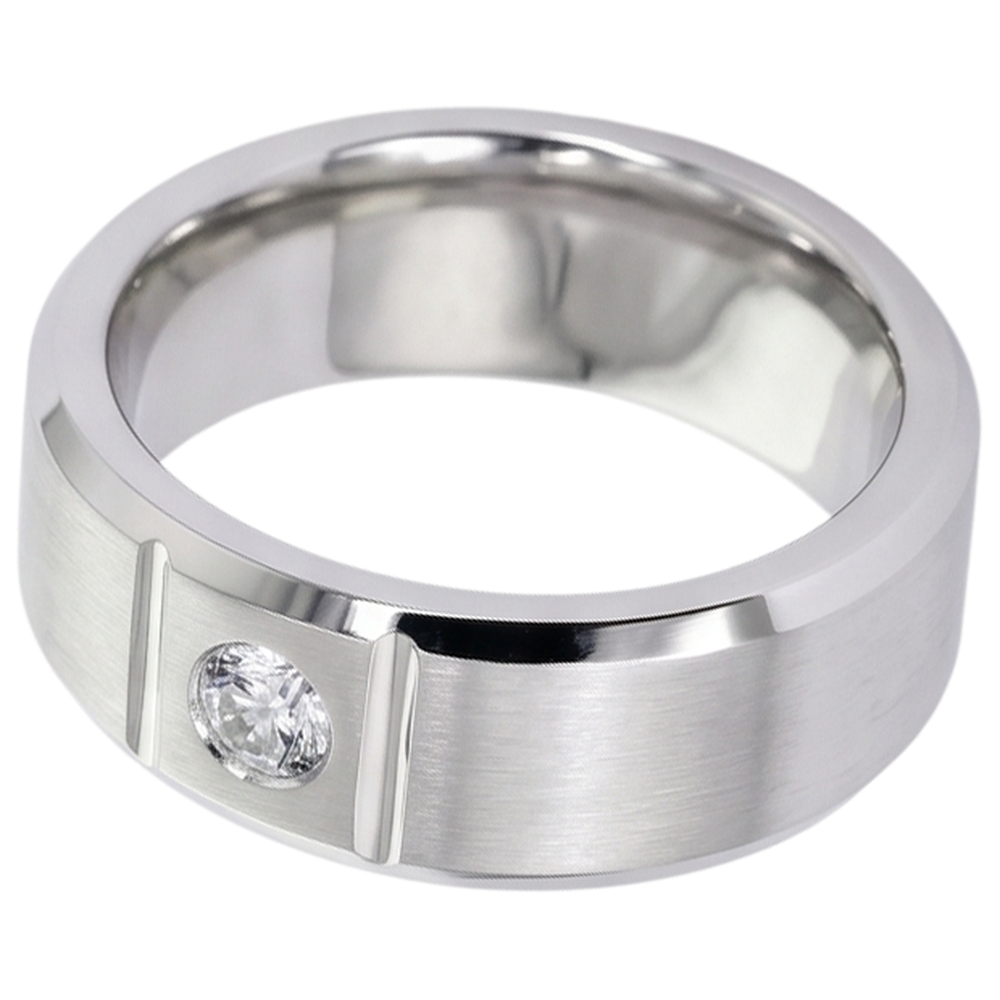 Anello Con Genuino Diamante Singolo Da Uomo