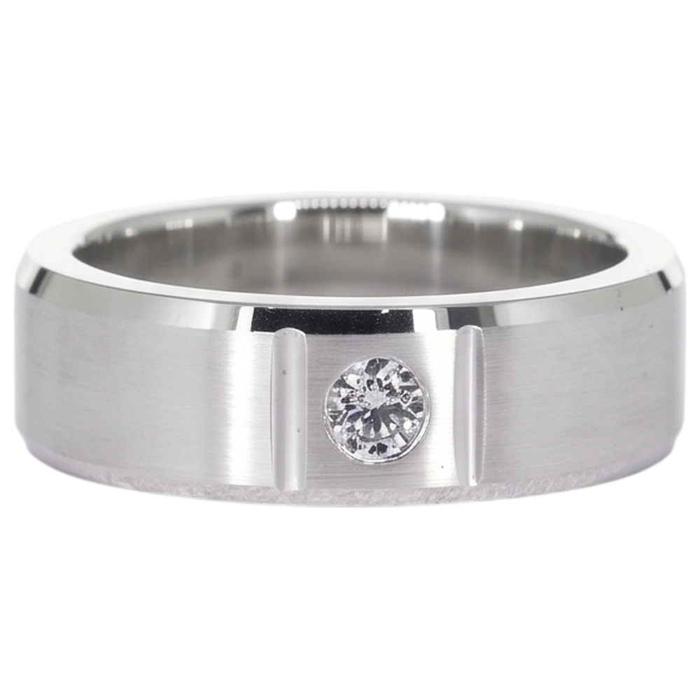 Anello Con Genuino Diamante Singolo Da Uomo