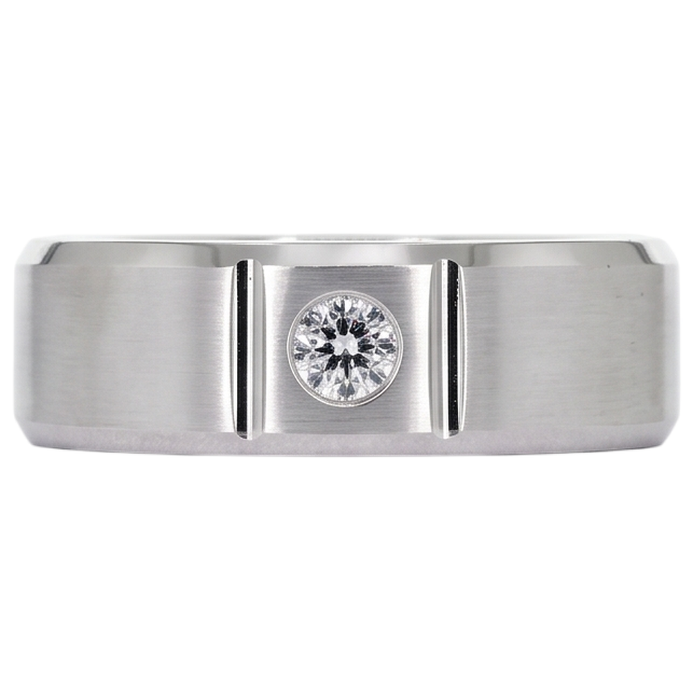 Anello Con Genuino Diamante Singolo Da Uomo