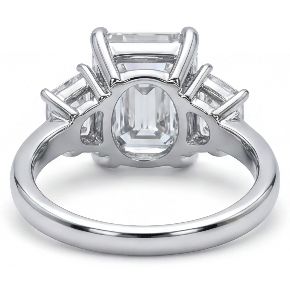 Anello Con Genuino Diamante Smeraldo 7 Carati