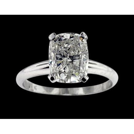 Anello Con Naturale Diamante A Cuscino Da 2 Carati