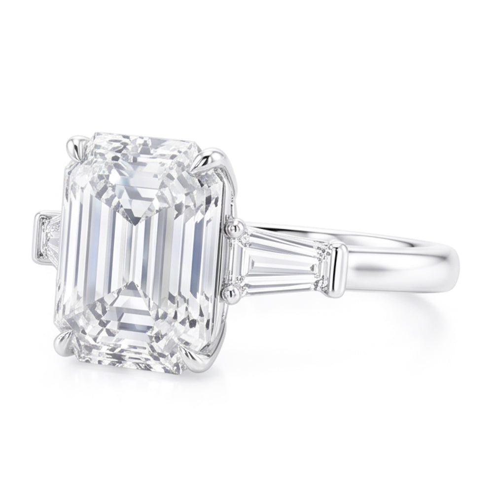 Anello Con Naturale Diamante Smeraldo Da 6 Carati