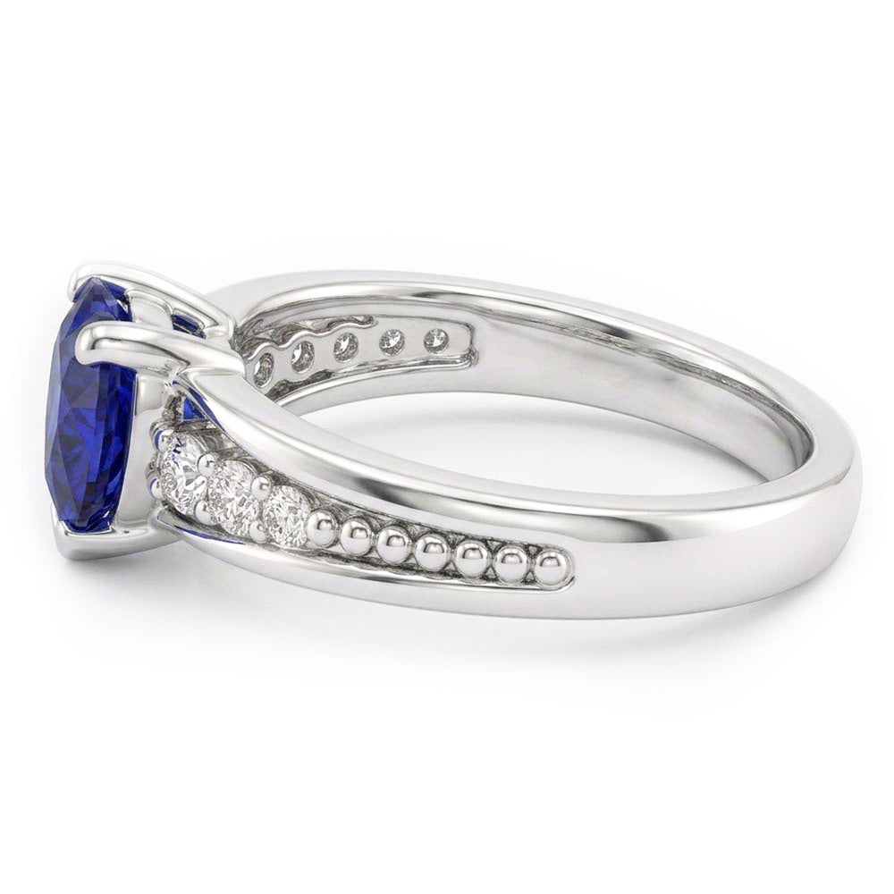 Anello Con Pietra Preziosa E Diamante Naturale Autentico ( non creato in laboratorio ) Taglio Cuore Gioielli Con Zaffiro di Ceylon