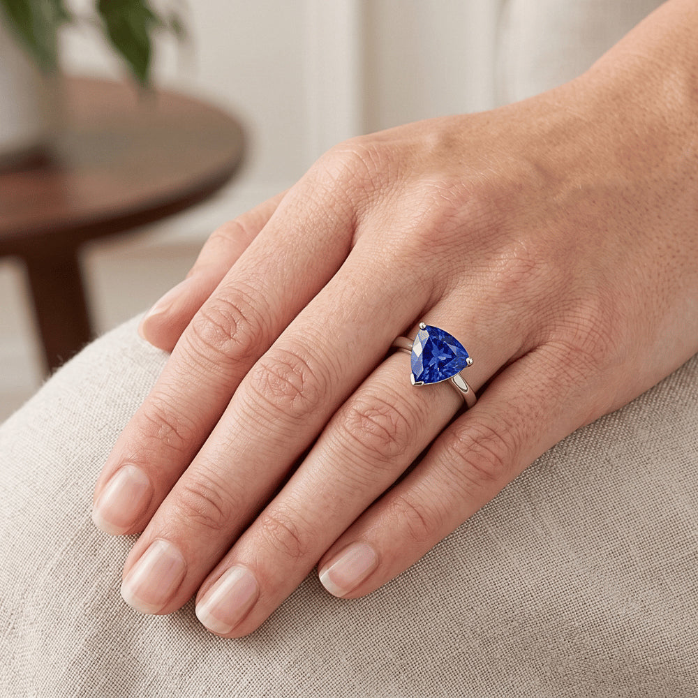 Anello Con Pietre Preziose Taglio Trilione