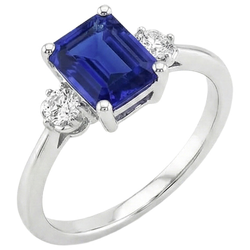 Anello Con Taglio Smeraldo Zaffiro