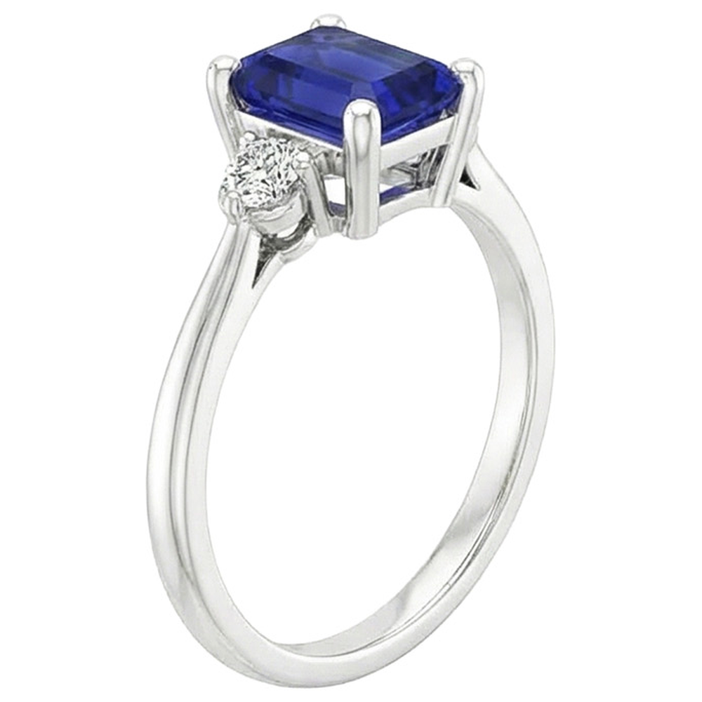 Anello Con Taglio Smeraldo Zaffiro