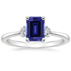 Anello Con Taglio Smeraldo Zaffiro