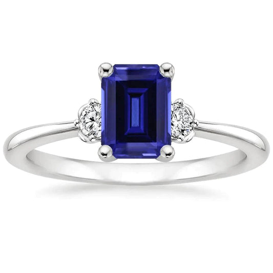 Anello Con Taglio Smeraldo Zaffiro