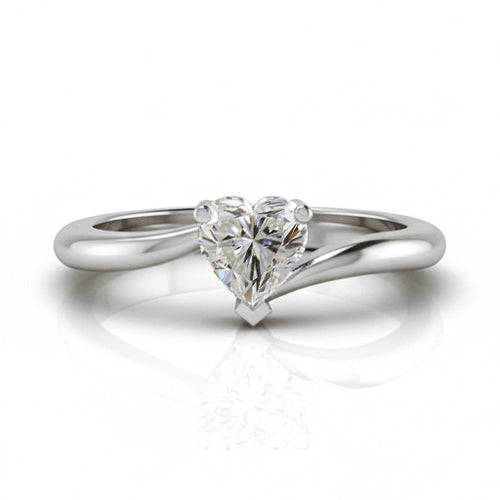 Anello Con Vero Diamante Naturale Autentico ( non creato in laboratorio ) A Cuore Da 1 Carato