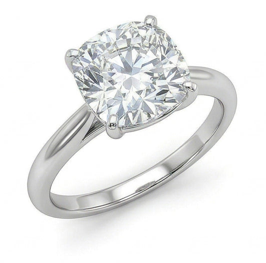 Anello Con Vero Diamante A Cuscino Da 3 Carati