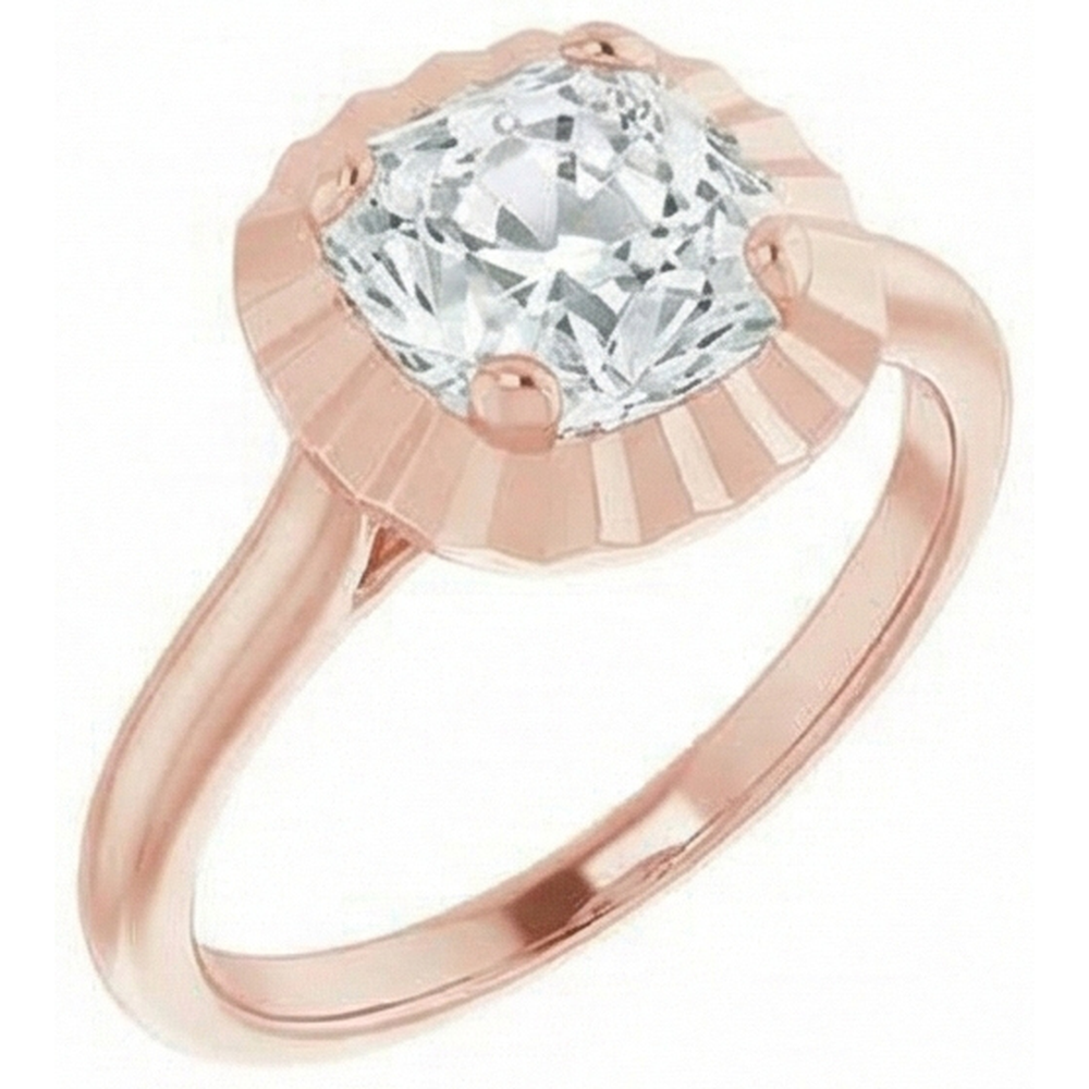 vero cushion diamante 4carati anello angolo laterale