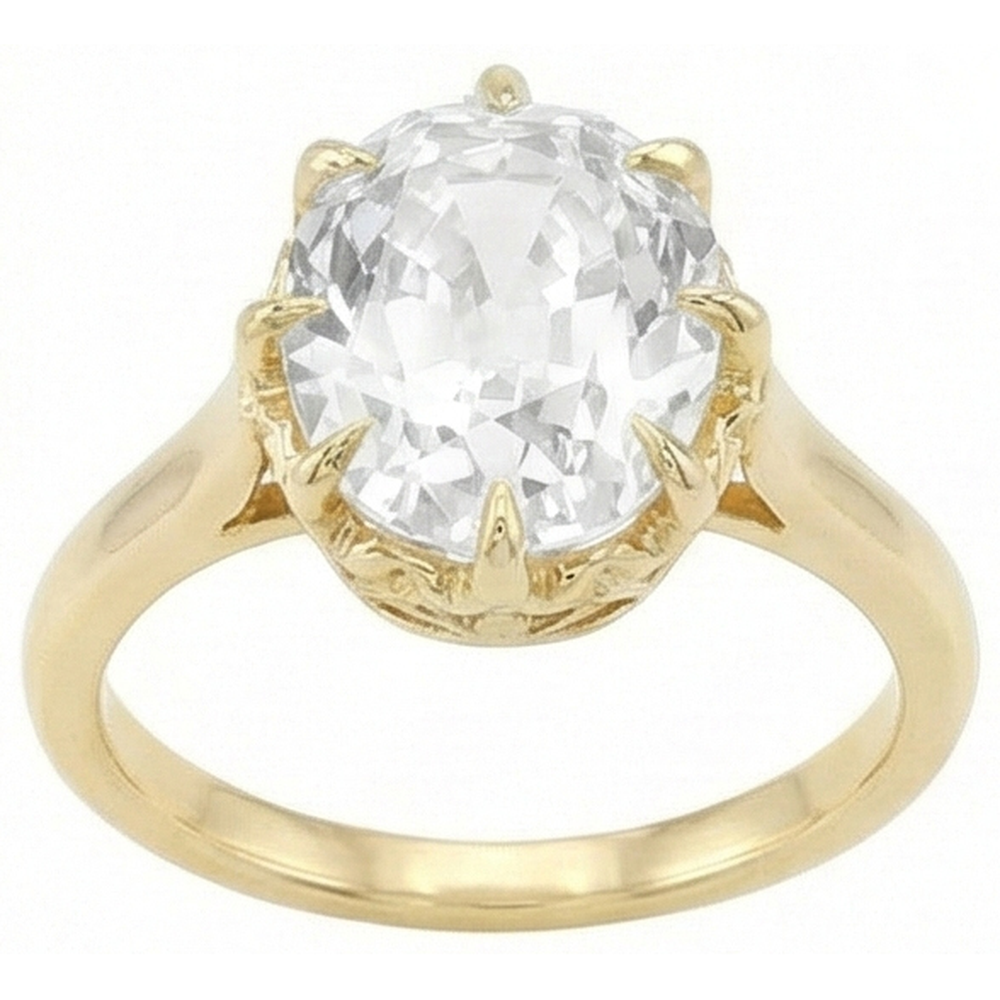 Anello Con Vero Diamante Naturale Autentico ( non creato in laboratorio ) Da 9 Carati