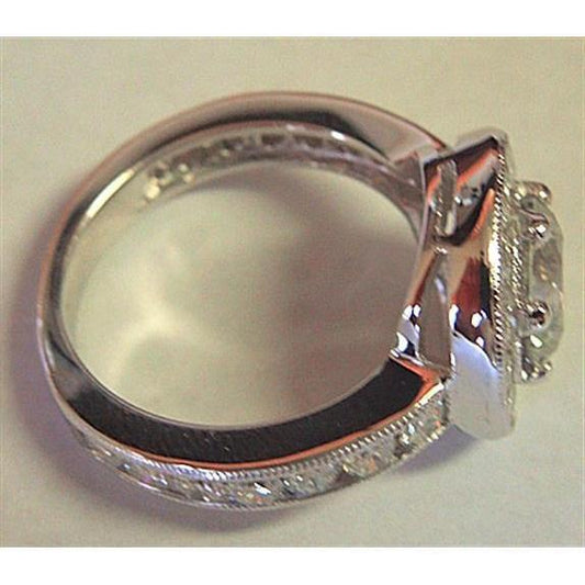 Anello Con Vero Diamante Grande Da 4 Ct Anello Con Diamante Rotondo In Platino