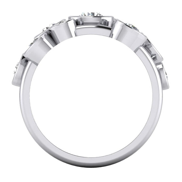 Anello Con Vero Diamante Rotondo A Bolle 2,10 Carati Con Castone Largo 6 mm