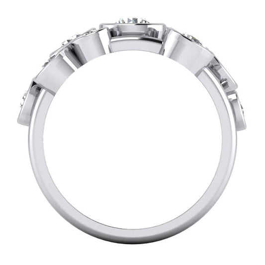 Anello Con Vero Diamante Rotondo A Bolle 2,10 Carati Con Castone Largo 6 mm