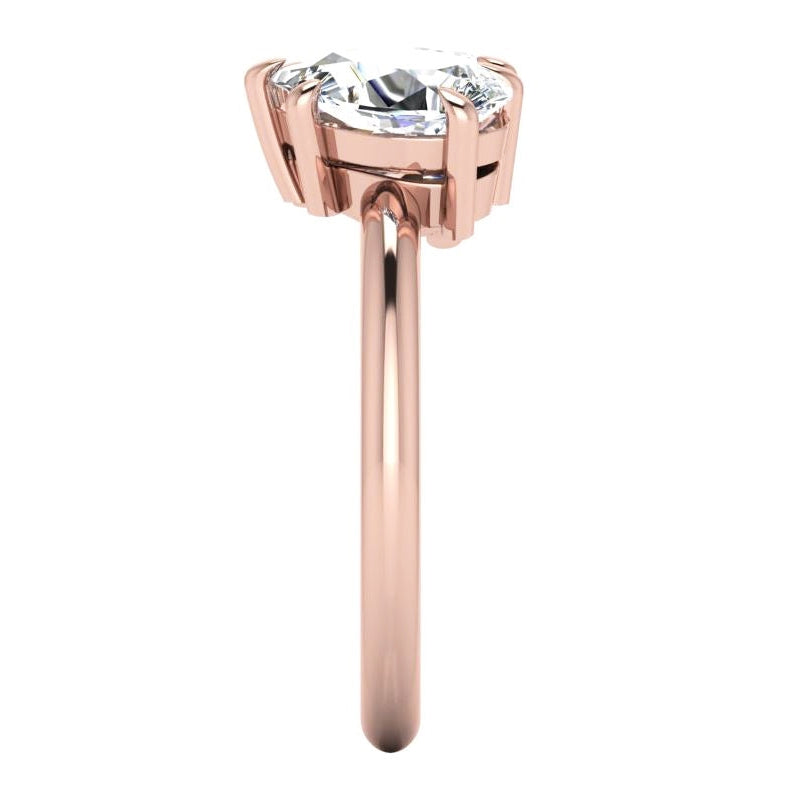 Anello Con Vero Diamanti Toi Et Moi In Oro Rosa 2 Ct Taglio A Cuore E Pera