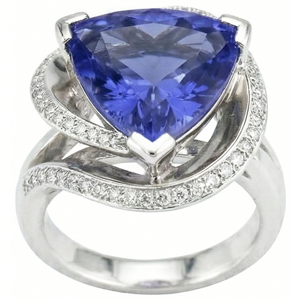 Anello Con Zaffiro Art Déco