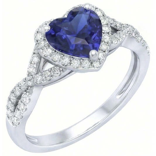 vero heart diamante 2carati anello vista frontale