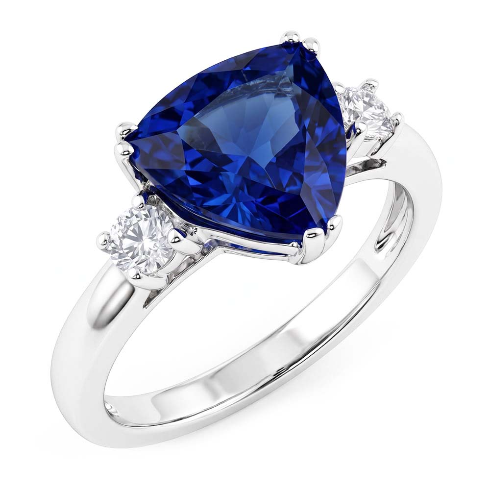 Anello Con Zaffiro Blu Vellutato