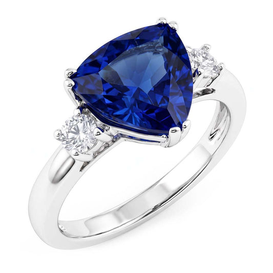 Anello Con Zaffiro Blu Vellutato