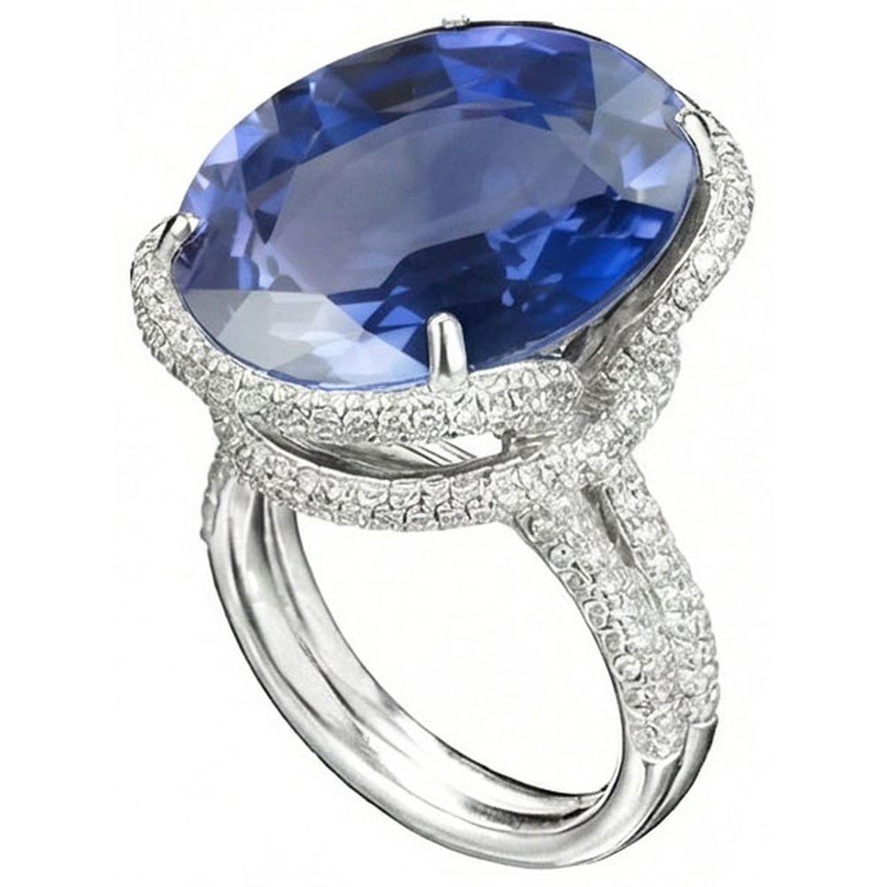 Anello Con Zaffiro Da 8 Carati