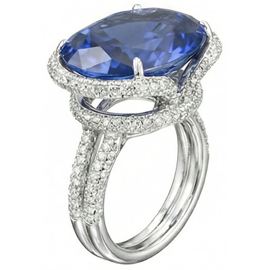 Anello Con Zaffiro Da 8 Carati