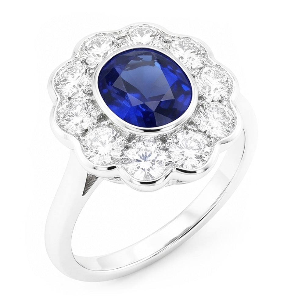 Anello Con Zaffiro Di Tipo Antico Vittoriano