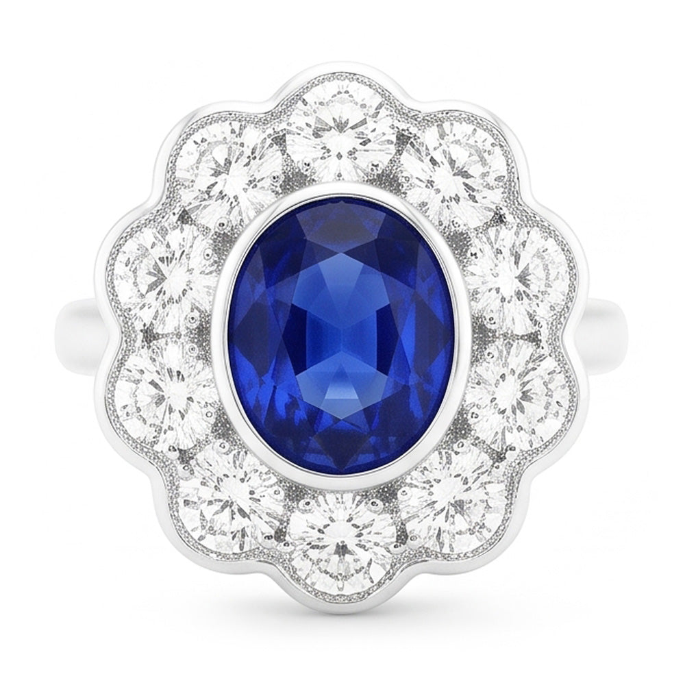 Anello Con Zaffiro Di Tipo Antico Vittoriano