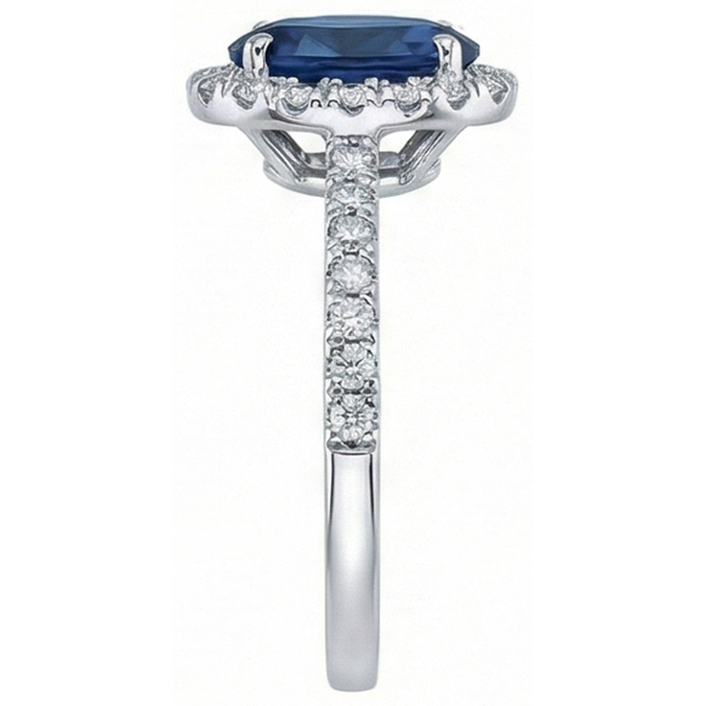 vero round diamante 2.50carati anello vista di profilo