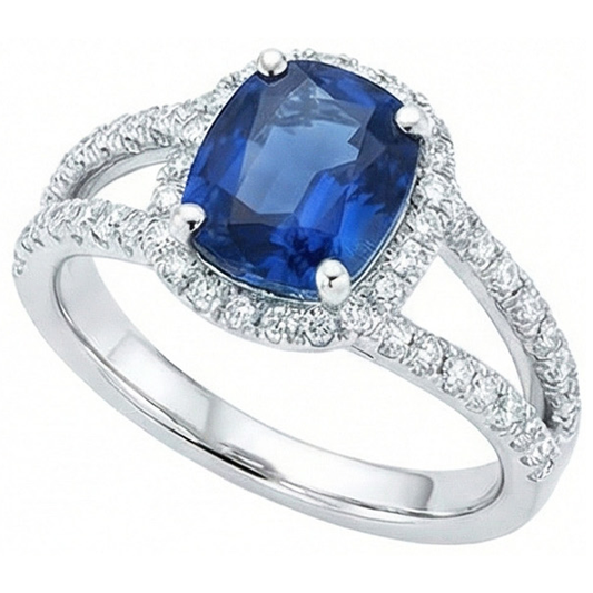 vero round diamante 4.75carati anello vista frontale
