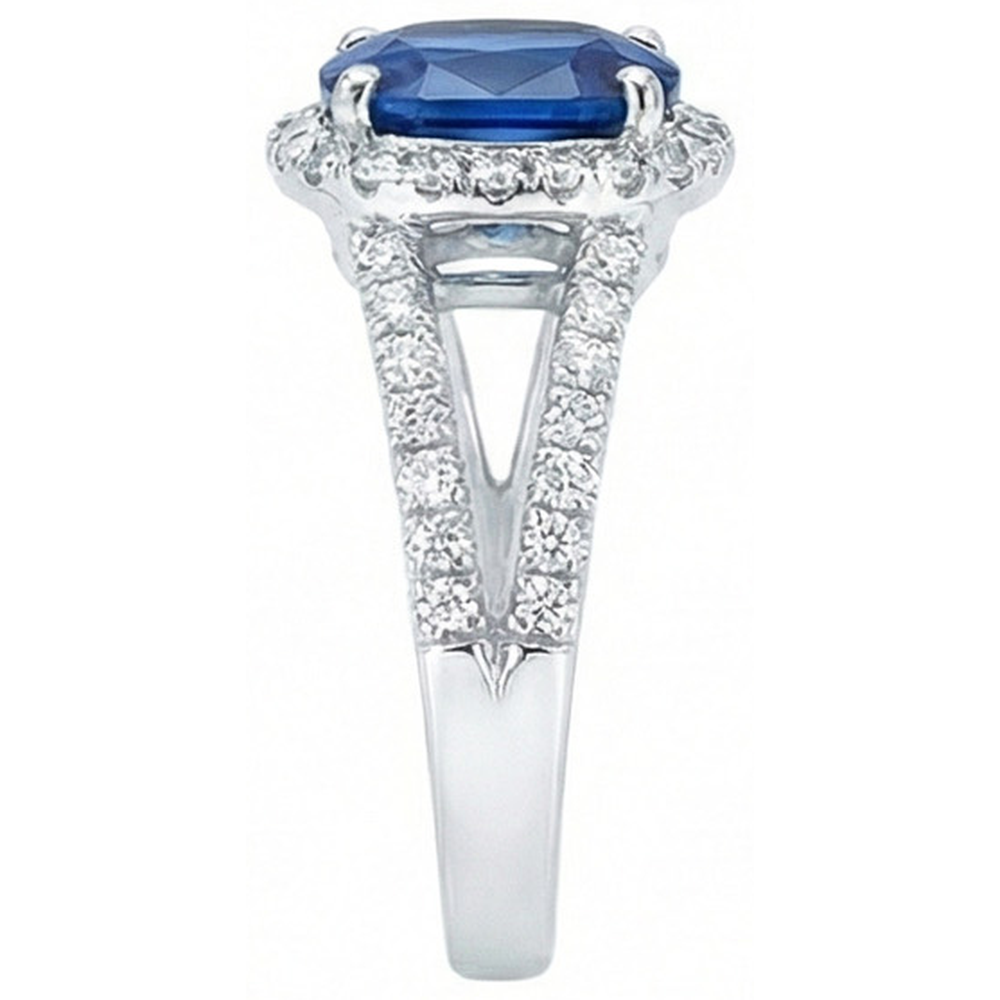 vero round diamante 4.75carati anello vista di profilo