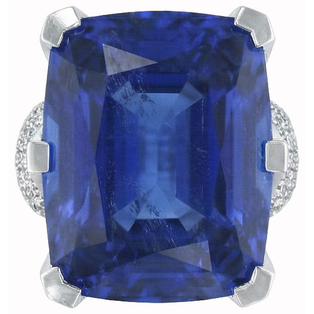 Anello Cushion Ceylon Zaffiro Blu E Diamanti Naturali Autentici ( non creati in laboratorio ) Rotondi 8.50 Carati
