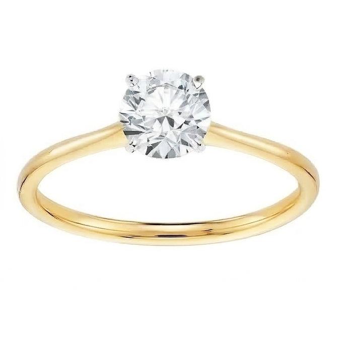 Anello Da 1 Carato Con Genuino Diamante Naturale Autentico ( non creato in laboratorio ) Solitario A Taglio Rotondo In Oro Bicolore 14K