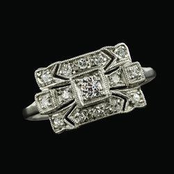 Anello Da Donna Con Vero Diamante Rotondo Taglio Antico Da 1.75 Carati. Gioielli In Oro Bianco 14K