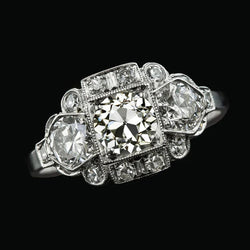 Anello Da Donna Con Vero Diamante Tondo Taglio Antico Da 5 Carati. Gioielli Da Donna Con Gambo Milgrain