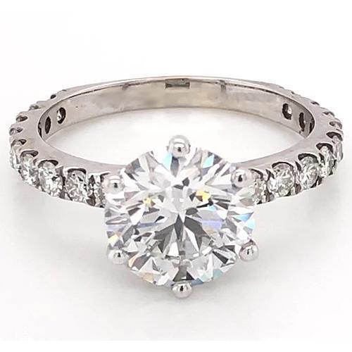 Anello Da Donna Con Vero Diamanti A 3 Carati E Oro Bianco 14K
