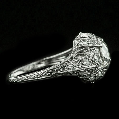 vero round diamante 4.25carati anello angolo laterale