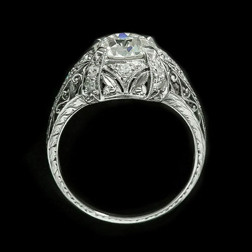 vero round diamante 4.25carati anello dettaglio ravvicinato