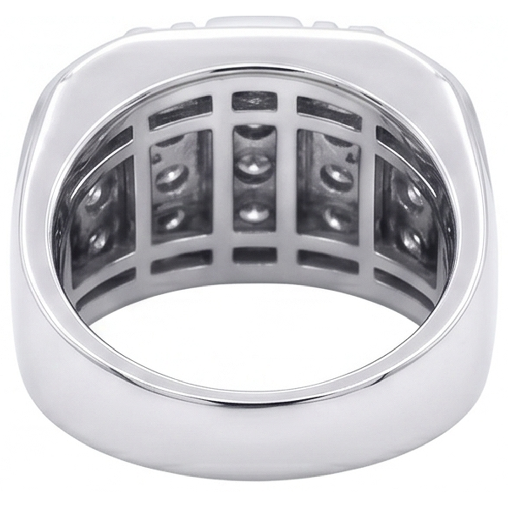 Anello Da Uomo Con Naturale Diamante Da 3.75 Carati In Oro Bianco 14K