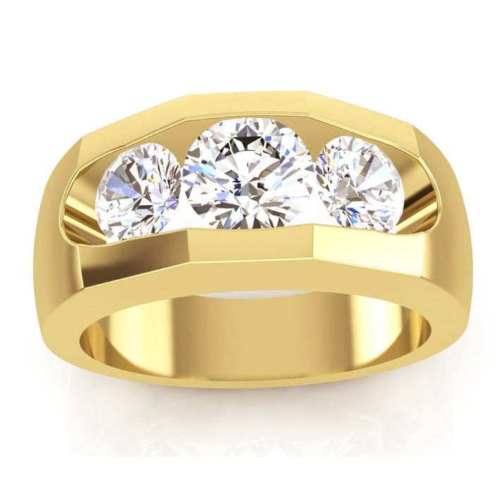 Anello Con Teschio E Diamante Creato In Laboratorio, Argento 925 Placcato Oro Giallo 14K - IraTouchJewellery - Foto 2