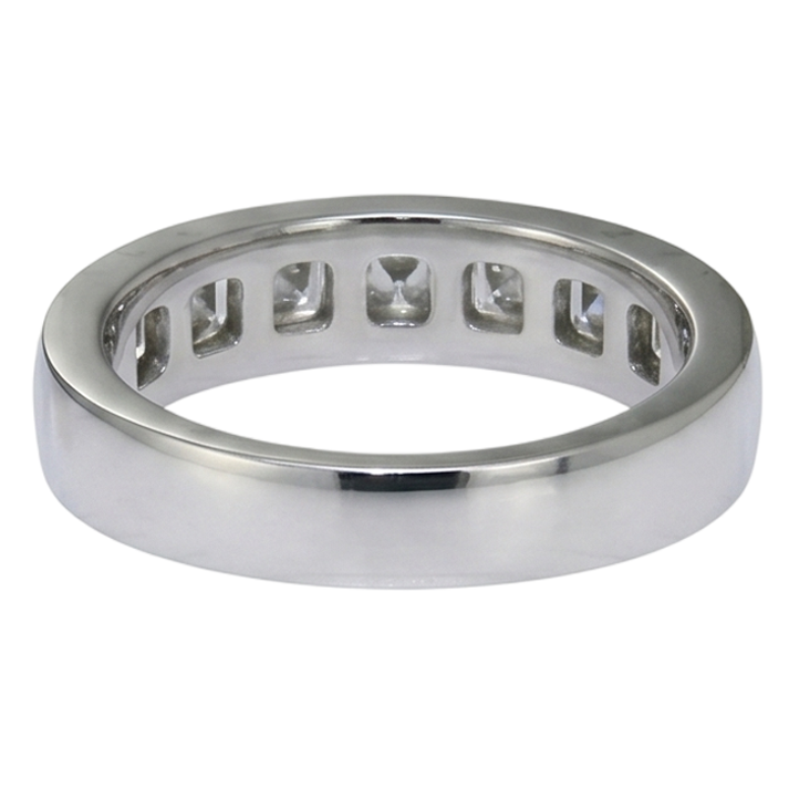 Anello Da Uomo In Oro Bianco 14K Con Vero Diamante Naturale Autentico ( non creato in laboratorio ) Taglio Asscher 3,50 Carati
