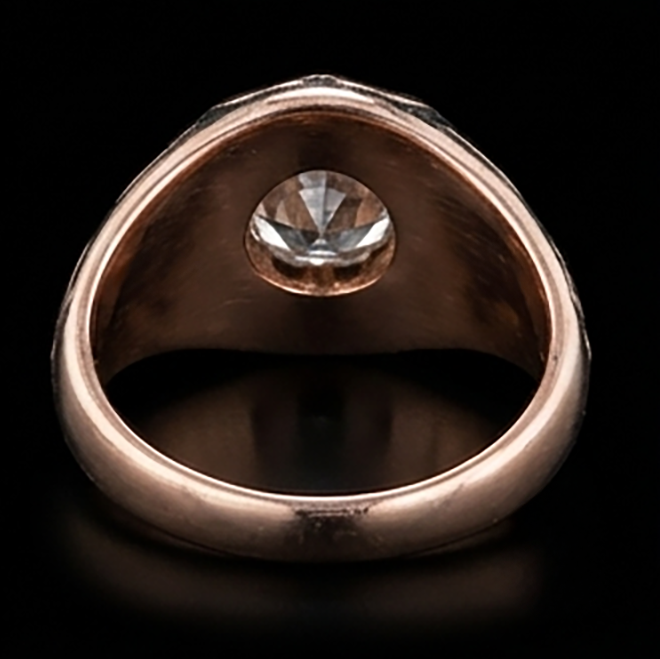 Anello Da Uomo Stile Fiore Solitario Zingara Da 2 Ct Con Vero Diamante Naturale Autentico ( non creato in laboratorio ) Rotondo Vecchio Minatore