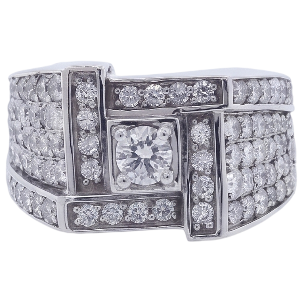 Anello Da Uomo Vintage Look Gioielli Con Naturale Diamanti Rotondi 3 Carati