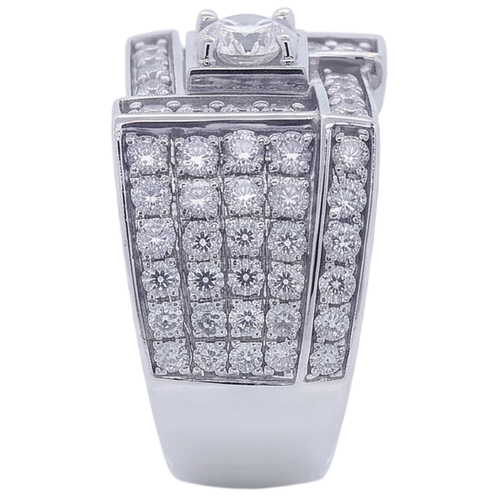 Anello Da Uomo Vintage Look Gioielli Con Naturale Diamanti Rotondi 3 Carati