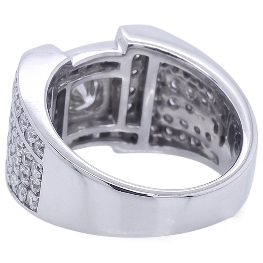 Anello Da Uomo Vintage Look Gioielli Con Naturale Diamanti Rotondi 3 Carati