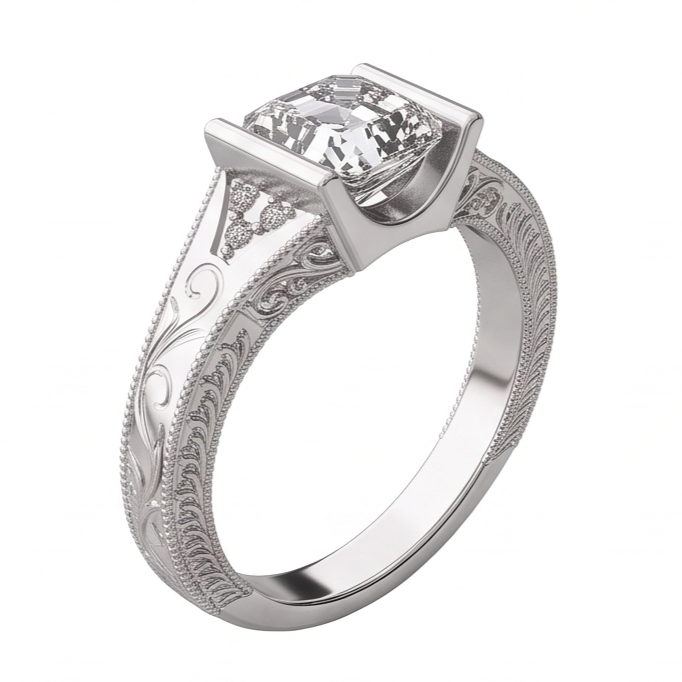 Anello Di Anniversario Di Naturale Diamante Naturale Autentico ( non creato in laboratorio ) Stile Antico Gioielli Personalizzati 2,25 Carati