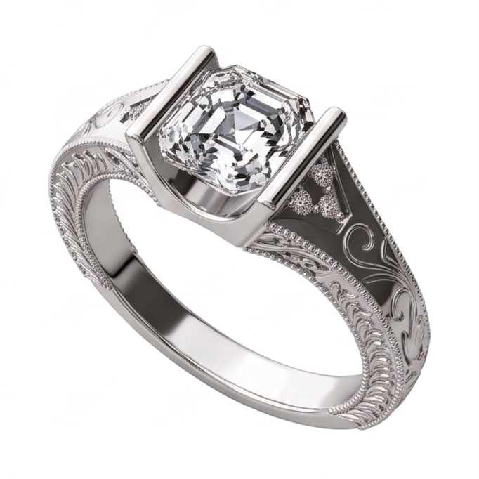 Anello Di Anniversario Di Naturale Diamante Naturale Autentico ( non creato in laboratorio ) Stile Antico Gioielli Personalizzati 2,25 Carati