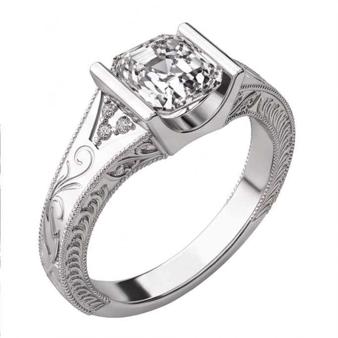 Anello Di Anniversario Di Naturale Diamante Naturale Autentico ( non creato in laboratorio ) Stile Antico Gioielli Personalizzati 2,25 Carati