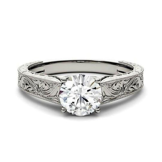 Anello Di Anniversario In Stile Antico Con Naturale Diamante Solitario Scintillante Da 2.75 Ct